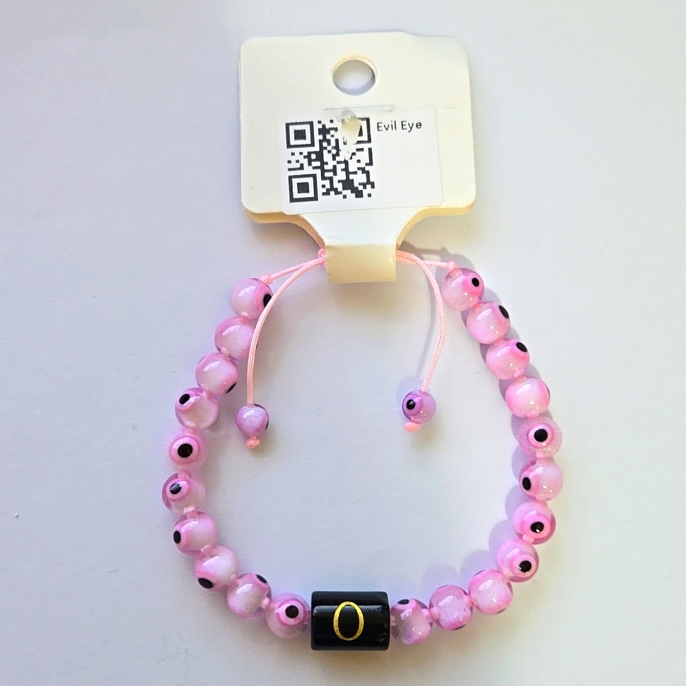 Evil Eye Gem Stone Bracelet Letter O